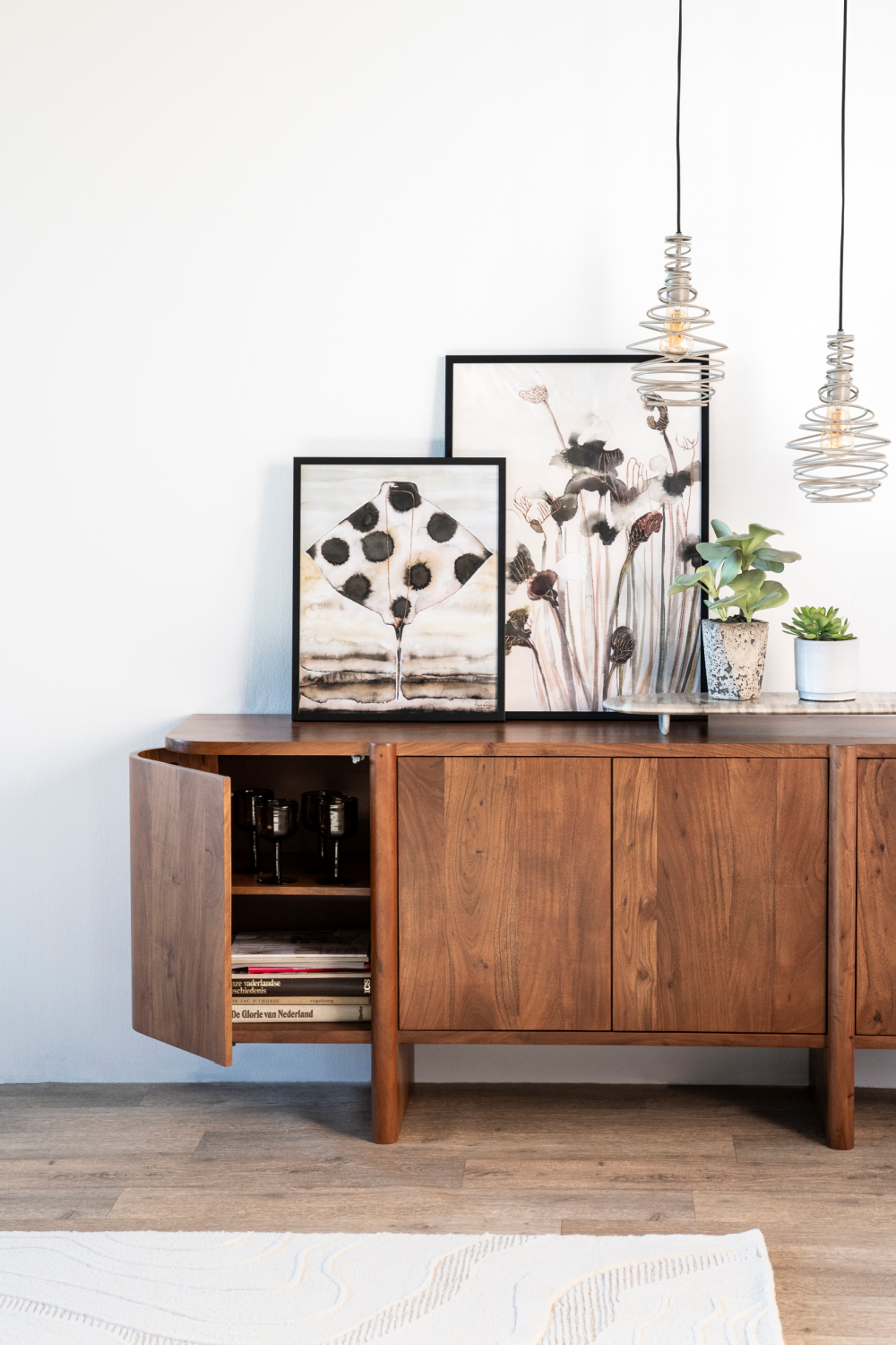 Modern Acacia 4-Door Sideboard | Eleonora Julian | Dutchfurniture.com