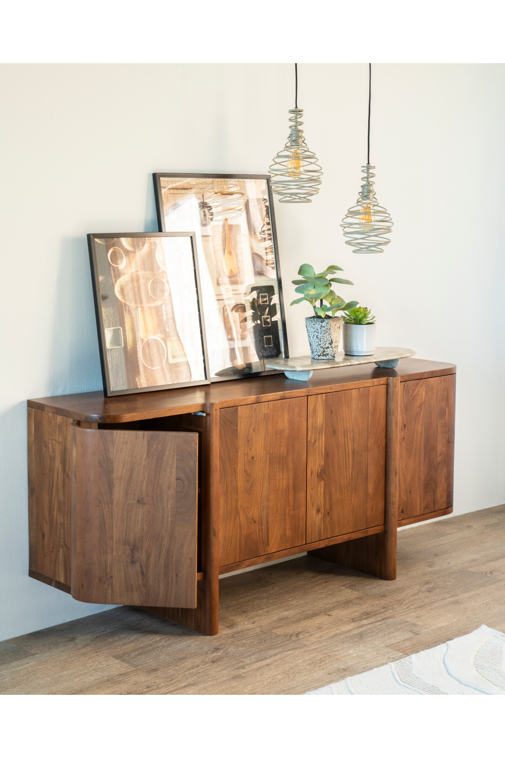 Modern Acacia 4-Door Sideboard | Eleonora Julian | Dutchfurniture.com