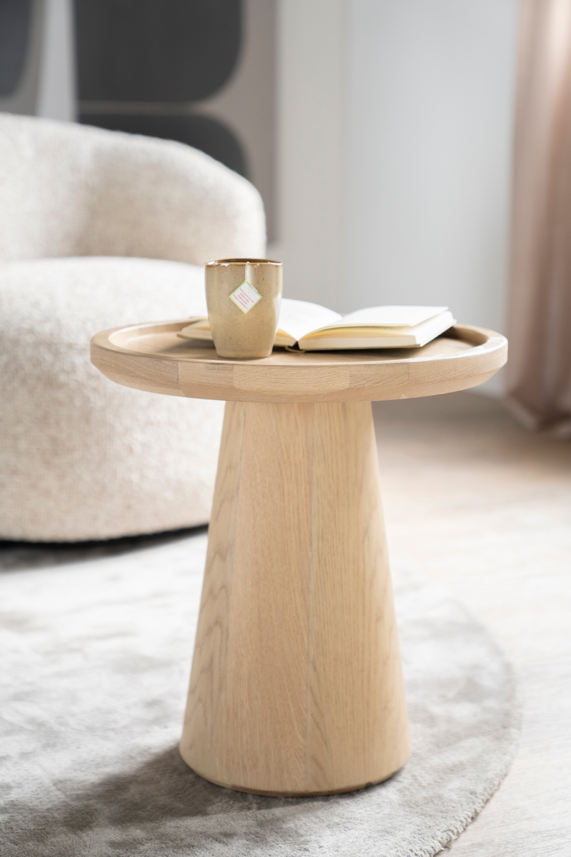 Lacquered Oak Pedestal Side Table | Eleonora Leia | Dutchfurniture.com