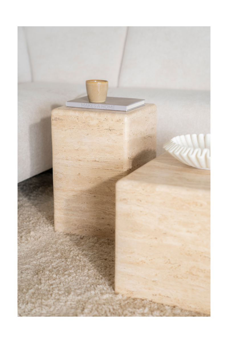 Square Travertine Side Table | Eleonora Donta | Dutchfurniture.com