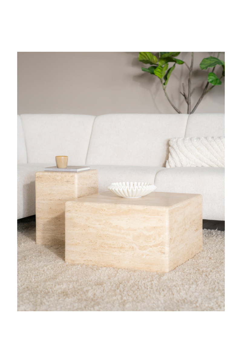 Square Travertine Side Table | Eleonora Donta | Dutchfurniture.com