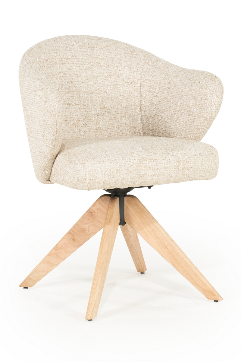 Oak Base Swivel Armchair | Eleonora Connor | Dutchfurniture.com