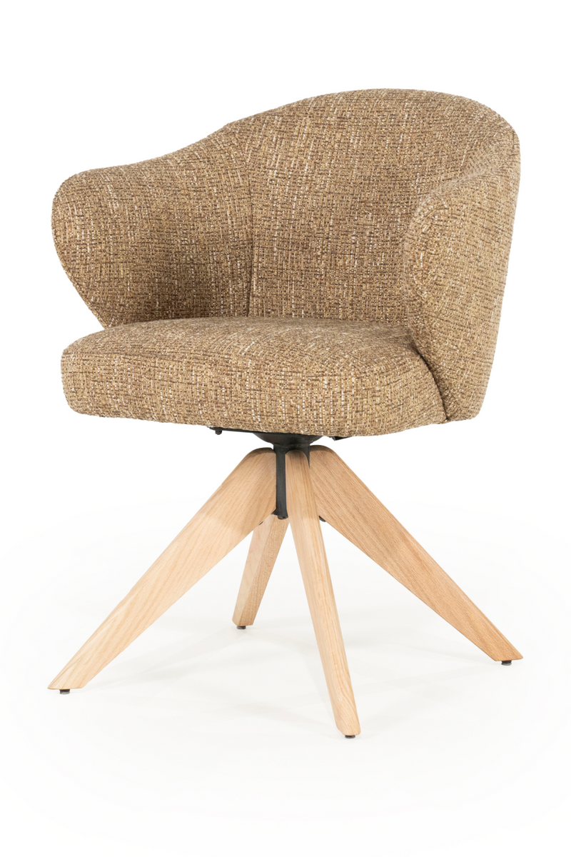 Oak Base Swivel Armchair | Eleonora Connor | Dutchfurniture.com