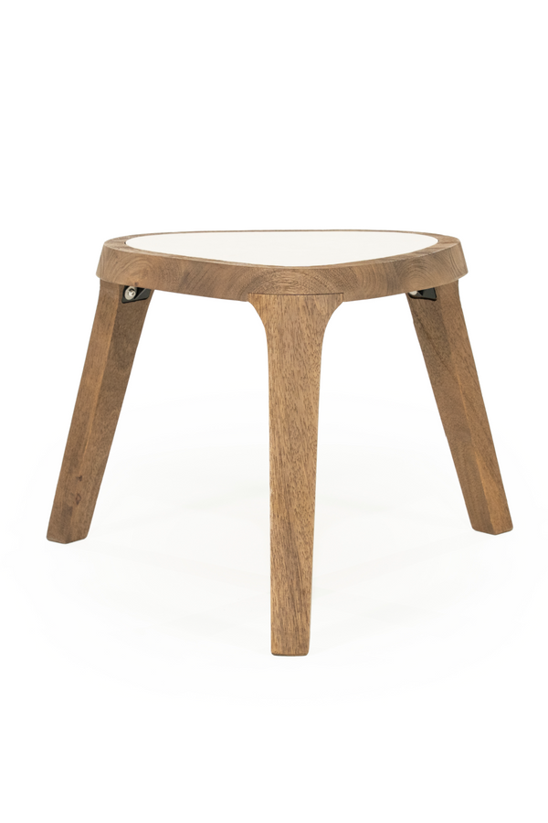 White Marble Triangular Side Table | Eleonora Fred | Dutchfurniture.com