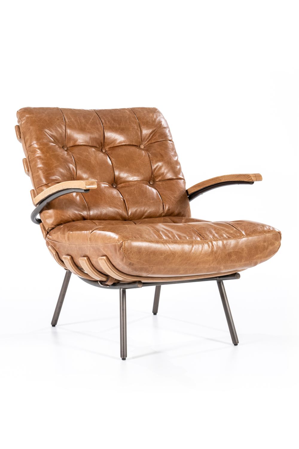 Cognac Mid Century Armchair | Eleonora Bastiaan | Dutchfurniture.com