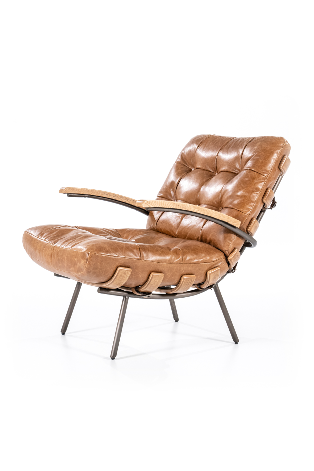 Cognac Mid Century Armchair | Eleonora Bastiaan | Dutchfurniture.com