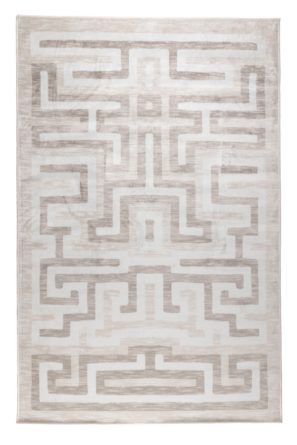 Beige Geometric Patterned Rug | DF Labyrintho | Oroatrade.com