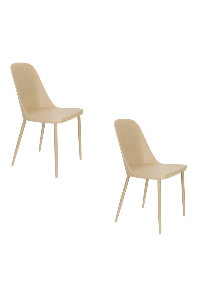 Beige Minimalist Dining Chairs (2) | DF Pip