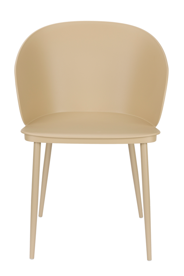 Beige Metal Curved Dining Chairs (2) | DF Gigi | Oroatrade.com