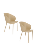 Beige Metal Curved Dining Chairs (2) | DF Gigi | Dutchfurniture.com