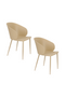 Beige Metal Curved Dining Chairs (2) | DF Gigi | Oroatrade.com