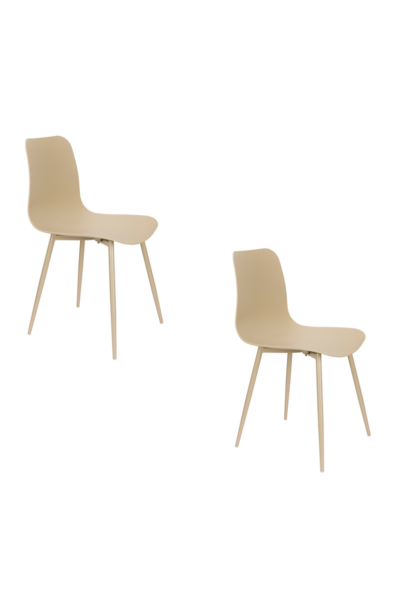 Beige Steel Dining Chairs (2) | DF Leon | Oroatrade.com