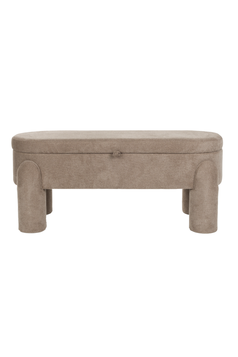 Gray Oval Storage Bench | DF Orly | Dutchfurniture.com