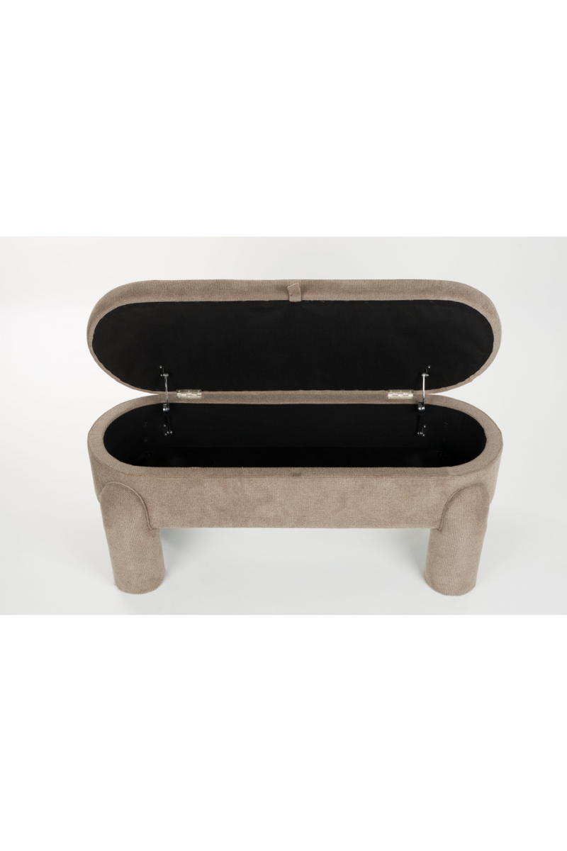 Gray Oval Storage Bench | DF Orly | Dutchfurniture.com