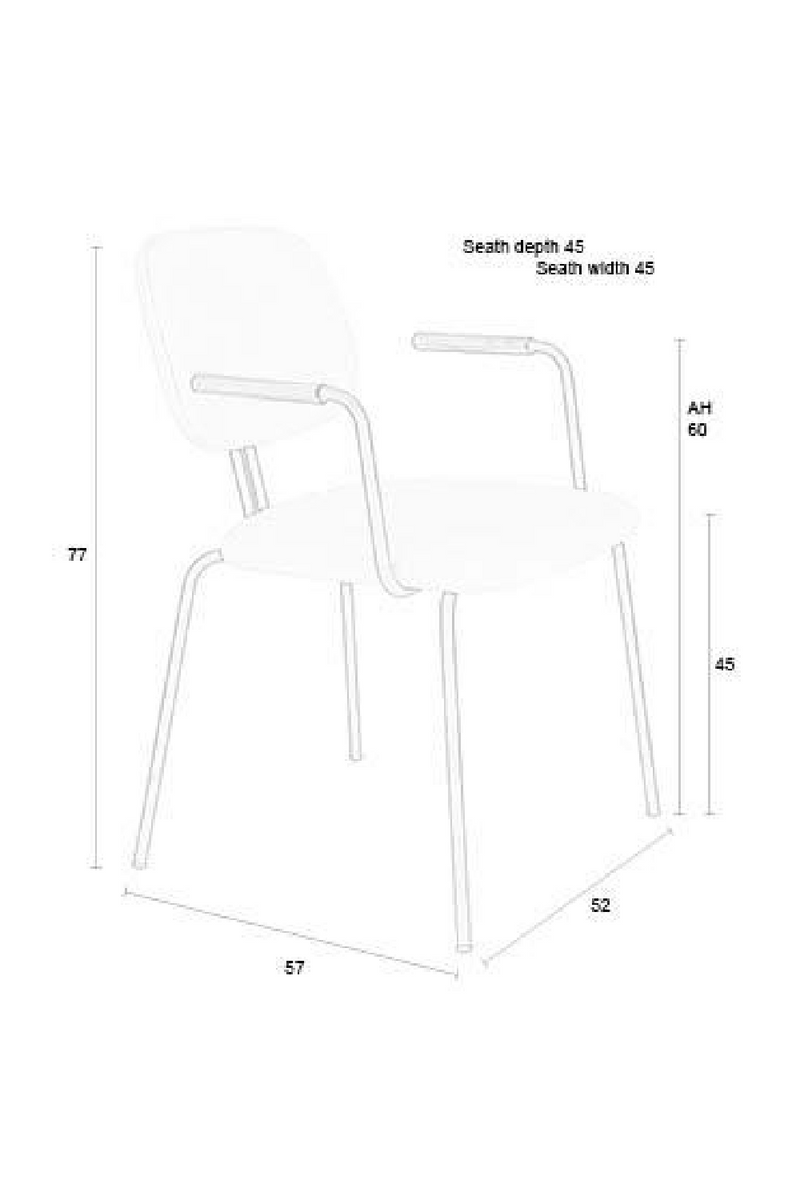 Modern Minimalist Dining Armchairs (2) | DF Bouton | Dutchfurniture.com