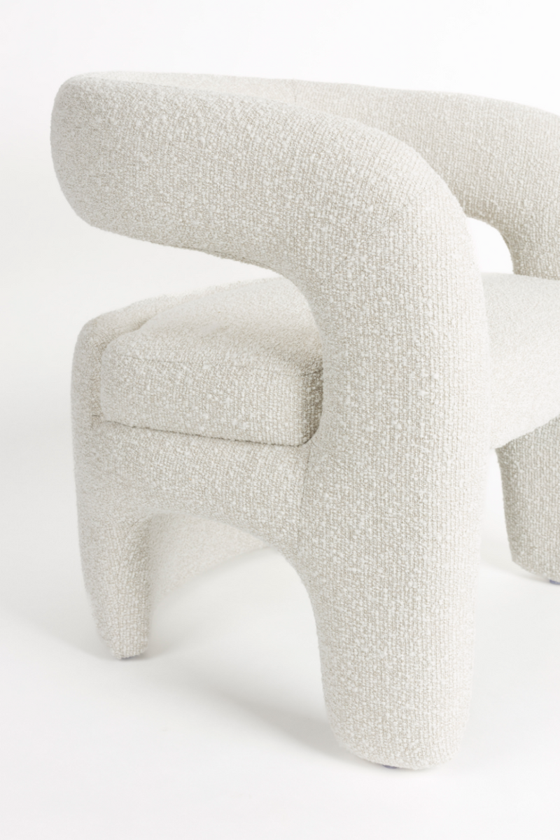 White Curved Lounge Chair | DF Nova | Dutchfurniture.com