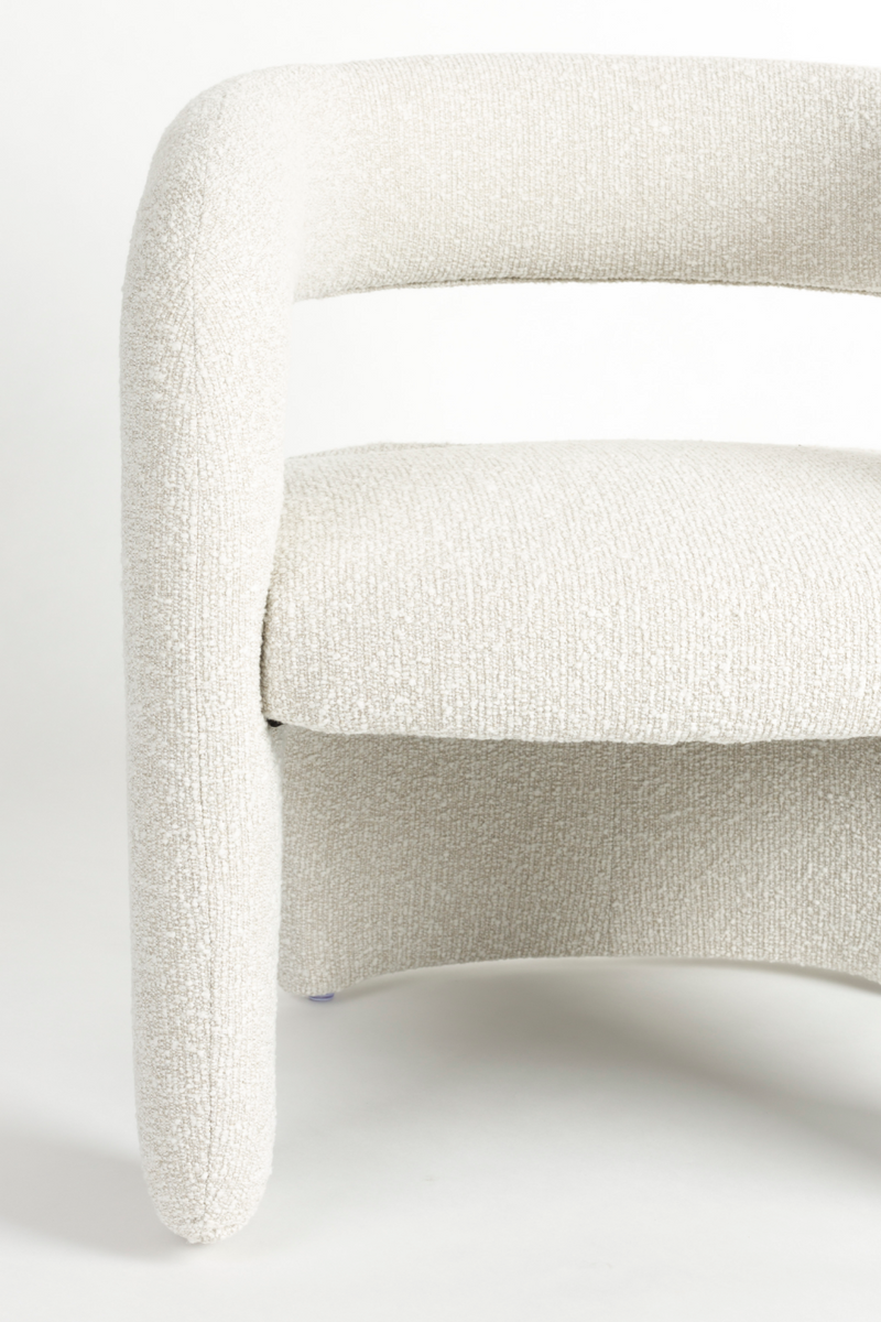 White Curved Lounge Chair | DF Nova | Dutchfurniture.com