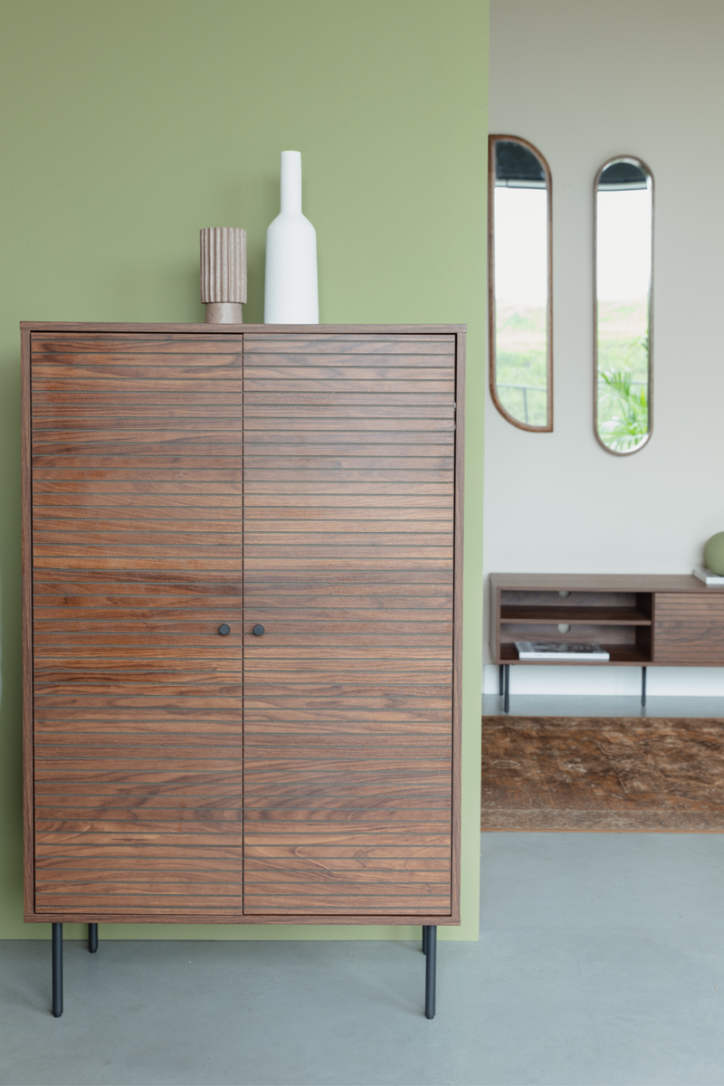 Brown Wooden 2-Door Cabinet | DF Stripes | Oroatrade.com