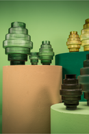 Green Tiered Glass Vase | Pols Potten Steps | Dutchfurniture.com