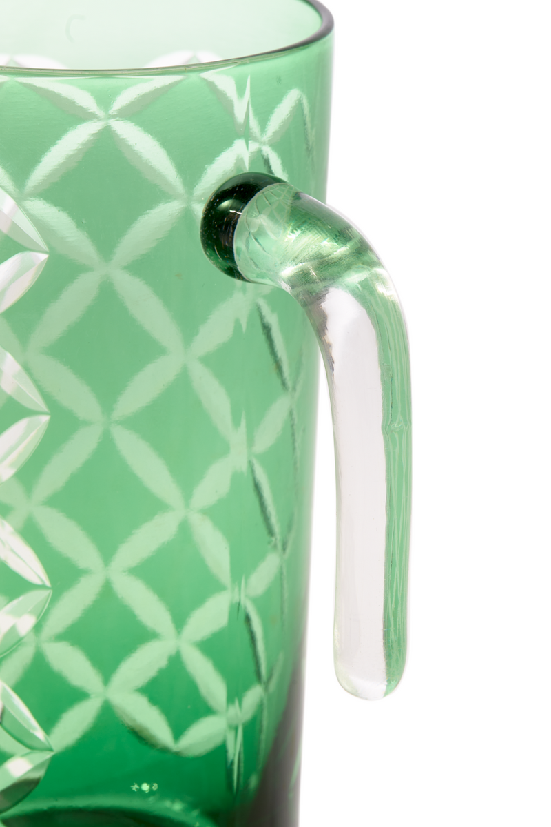 Patterned Green Glass Pitcher | Pols Potten Cuttings | Dutchfurniture.com