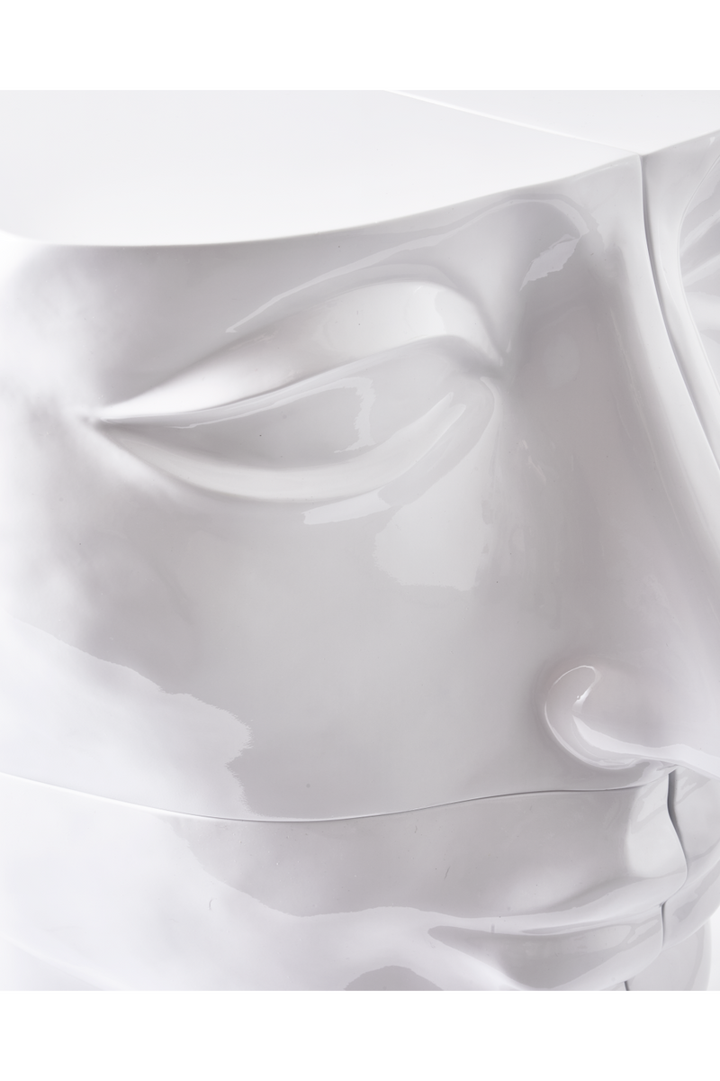 White Sculptural Chin Coffee Table | Pols Potten Head Left | Dutchfurniture.com