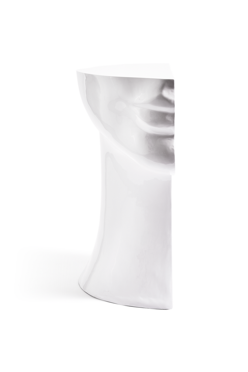 White Sculptural Chin Coffee Table | Pols Potten Head Left | Dutchfurniture.com