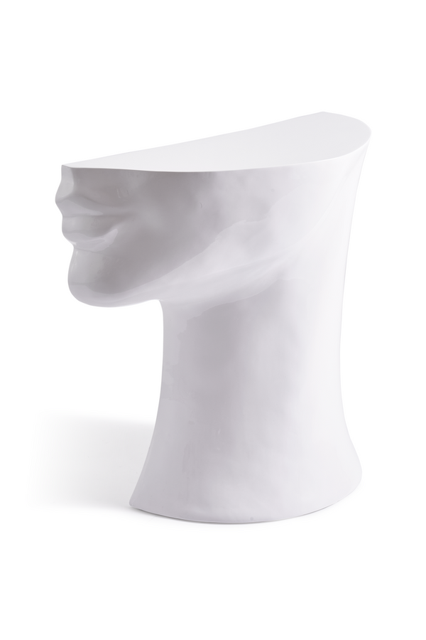White Sculptural Chin Coffee Table | Pols Potten Head Right | Dutchfurniture.com
