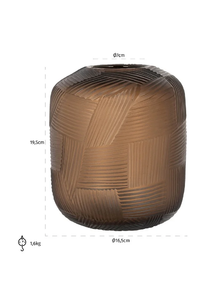 Amber Glass Ridged Vase | OROA Lea | Dutchfurniture.com