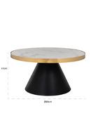 Gold Framed Marble Pedestal Coffee Table | OROA Odin | Dutchfurniture.com