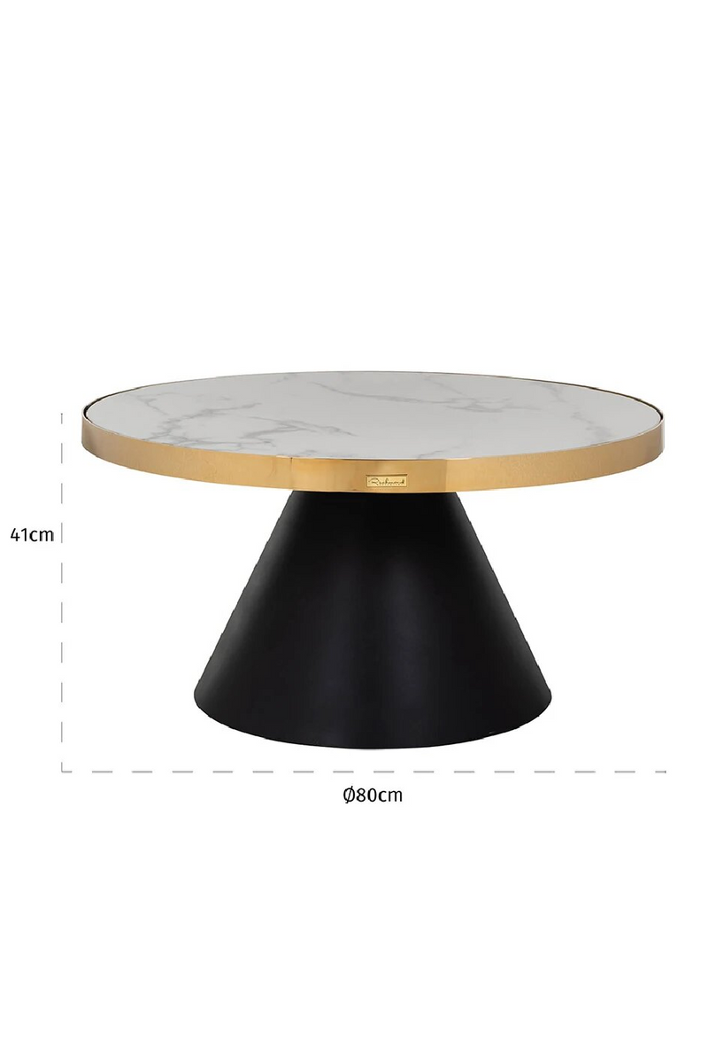 Gold Framed Marble Pedestal Coffee Table | OROA Odin | Dutchfurniture.com