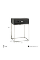 Silver Base One Drawer Bedside Table | OROA Blackbone | Dutchfurniture.com