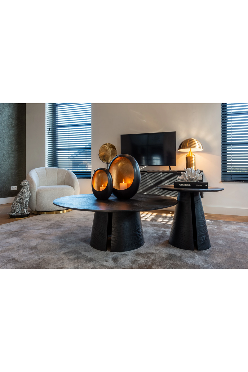 Black Oak Pedestal End Table | OROA Blax | Dutchfurniture.com