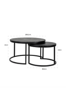 Round Black Nested Coffee Tables (2) | OROA Catana | Dutchfurniture.com