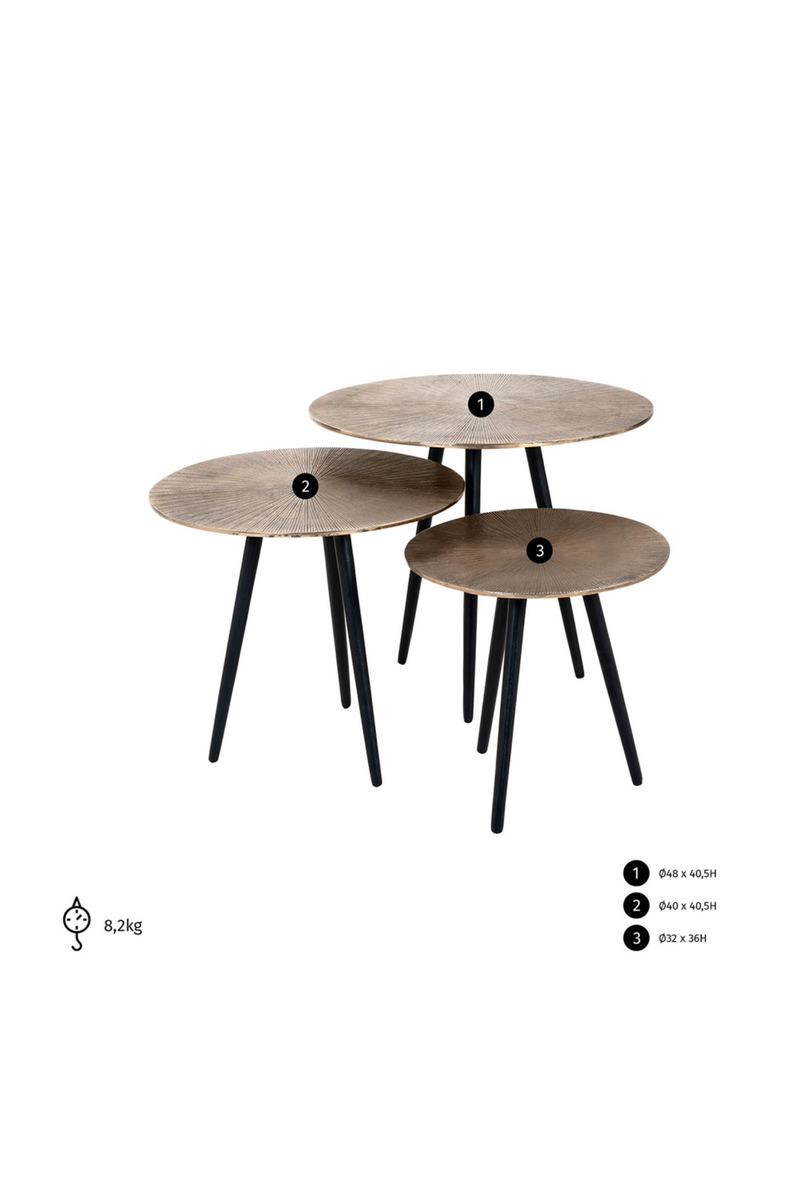Round Aluminum Coffee Table Set (3) | OROA Vittorio | Dutchfurniture.com