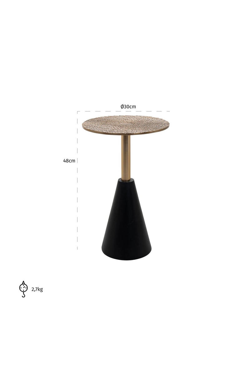 Golden Aluminum Pedestal Side Table S | OROA Cobra | Dutchfurniture.com