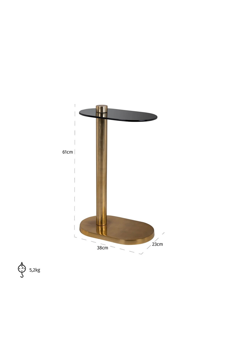 Oval Black Glass Side Table | OROA Chase | Dutchfurniture.com
