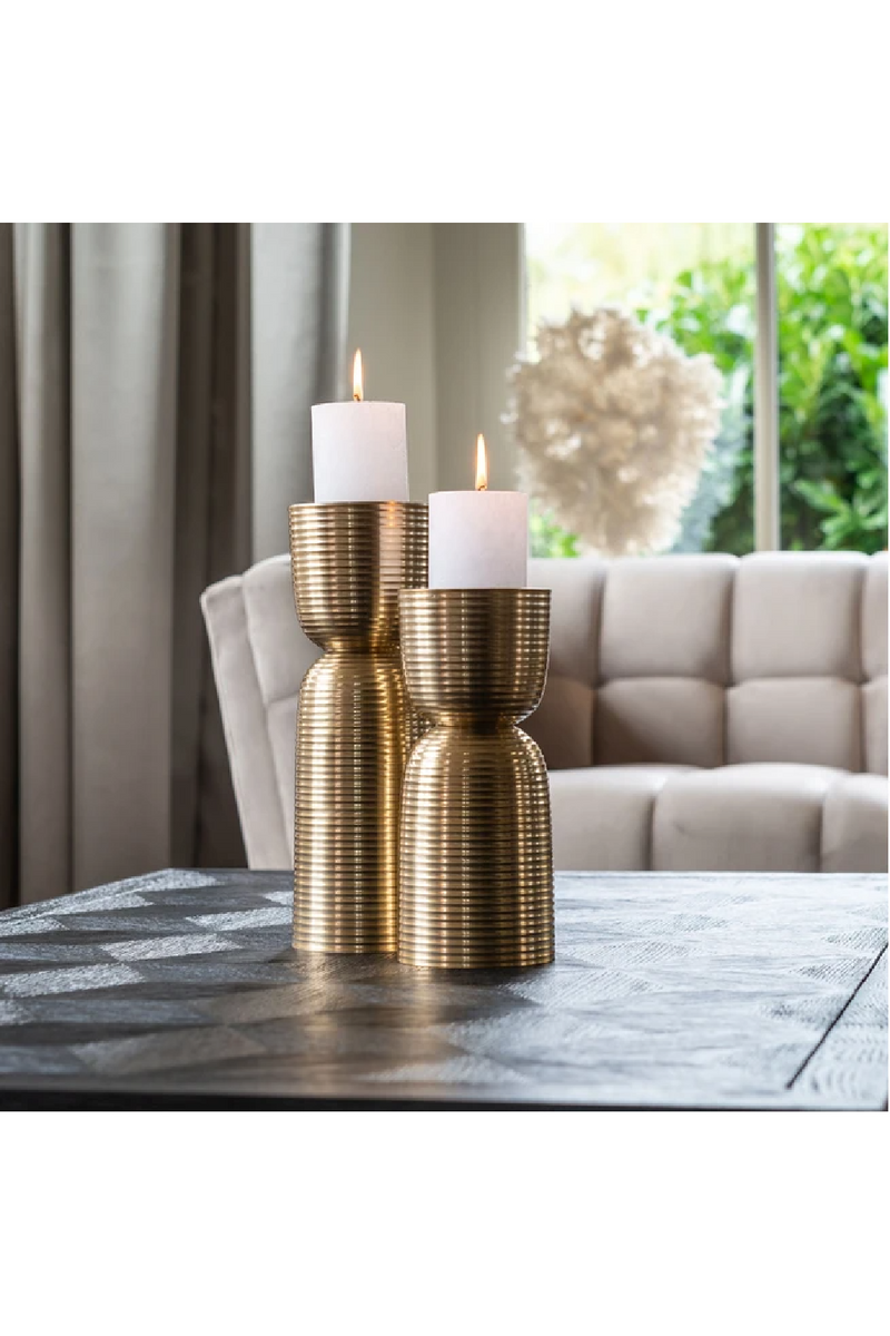 Gold Aluminum Decorative Candlestick L | OROA Jenyd | Dutchfurniture.com