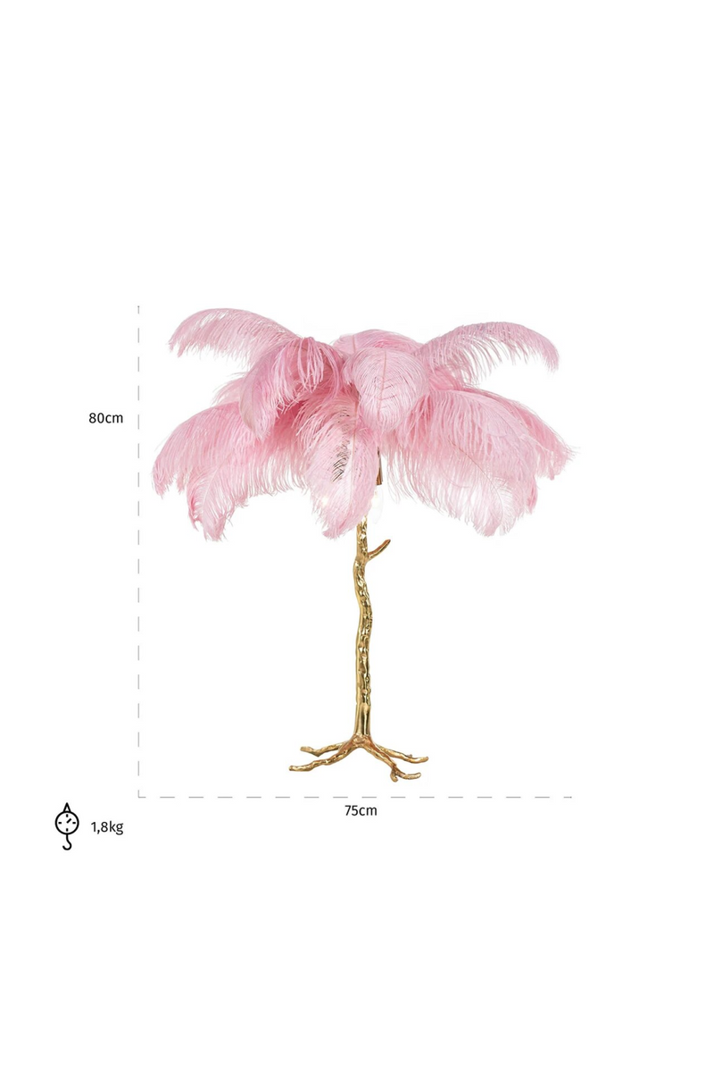 Pink Feather Table Lamp | OROA Upanova | Dutchfurniture.com