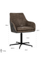 Brown Leather Rotatable Chair | OROA Lucy | Dutchfurniture.com