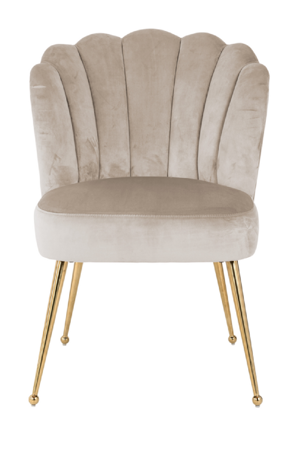 Scalloped Khaki Velvet Chair | OROA Pippa | Dutchfurniture.com