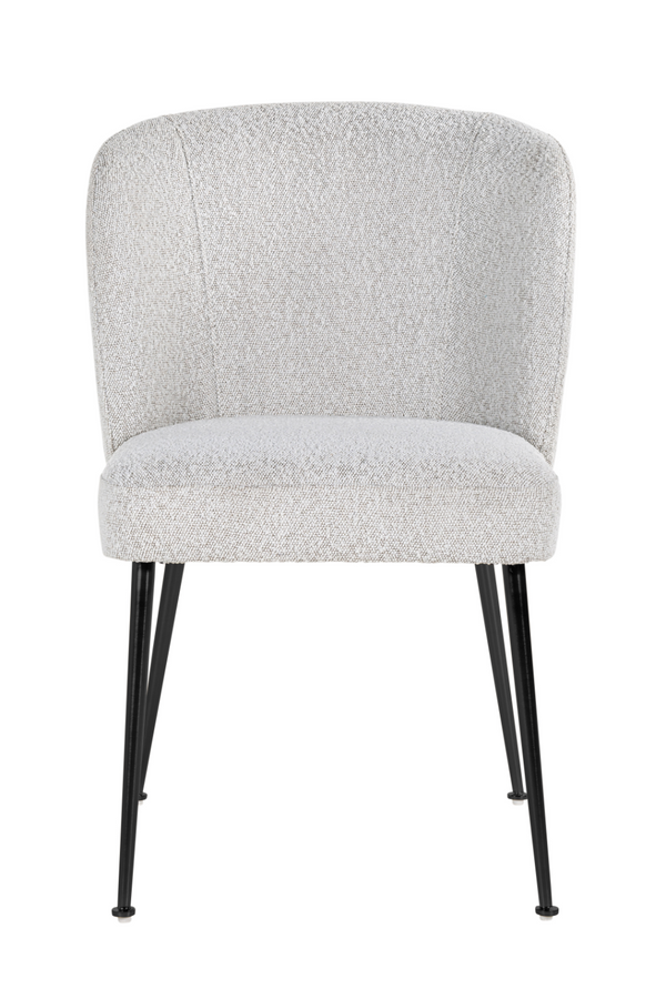 Black Leg White Bouclé Chair | OROA Fallon | Dutchfurniture.com