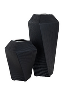 Black Ceramic Geometrical Vase L | OROA Arturo | Dutchfurniture.com