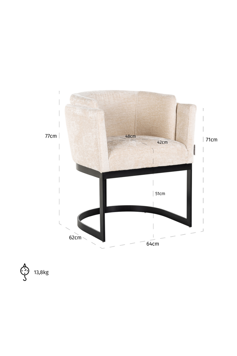 White Chenille Modern Chair | OROA Emerson | Dutchfurniture.com