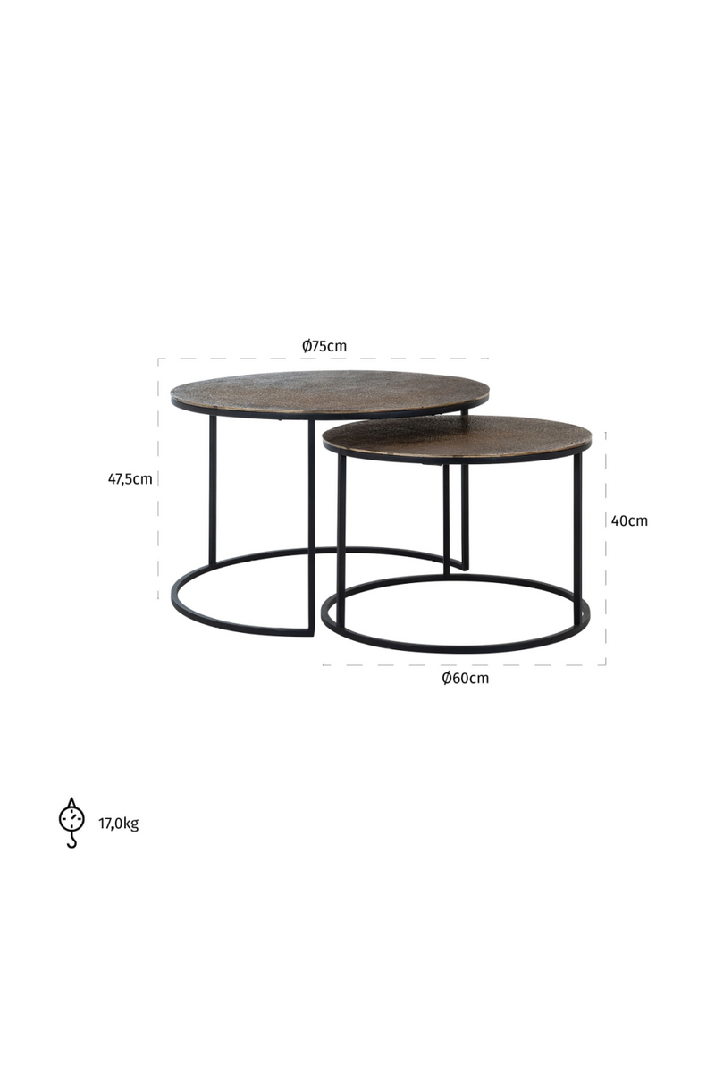 Round Rustic Nested Coffee Tables (2) | OROA Arsenio | Dutchfurniture.com