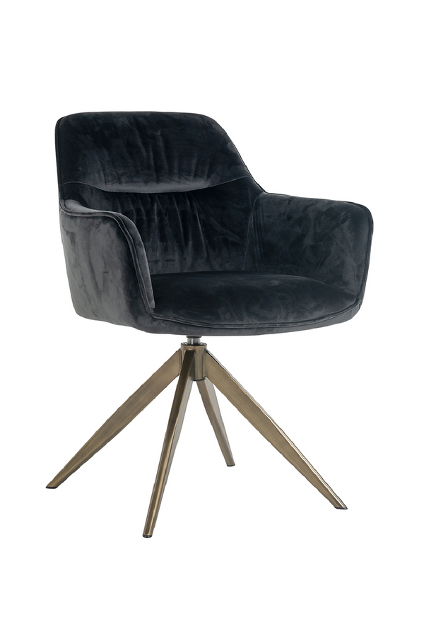 Velvet Quadruped Swivel Chair | OROA Aline | Dutchfurniture.com