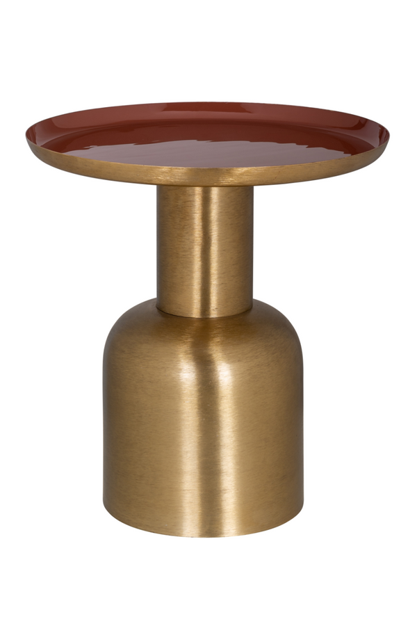 Gold Pedestal End Table | OROA Inaya | Dutchfurniture.com