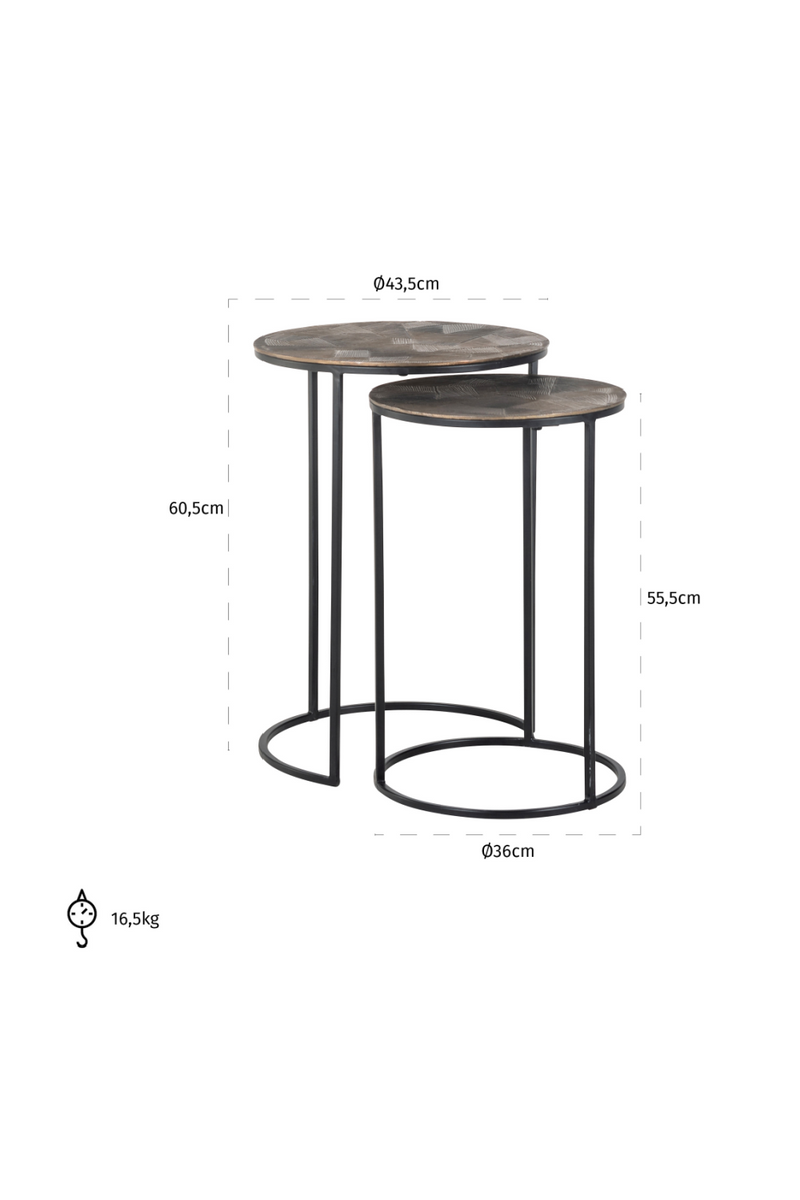 Round Gold Nested End Tables (2) | OROA Tulum | Dutchfurniture.com
