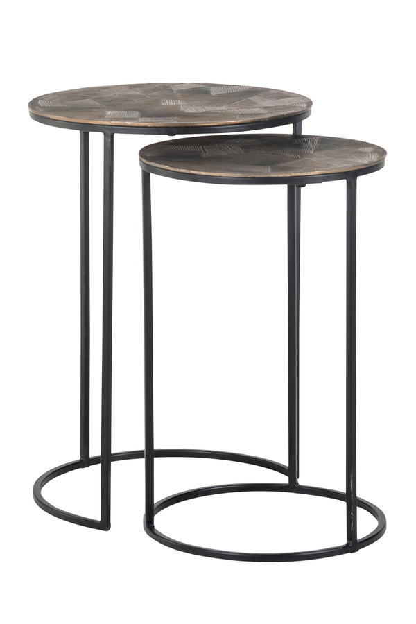 Round Gold Nested End Tables (2) | OROA Tulum | Dutchfurniture.com
