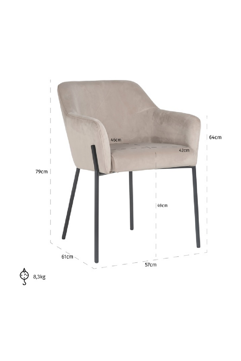 Fabric Upholstered Dining Armchair | OROA Fay | Dutchfurniture.com