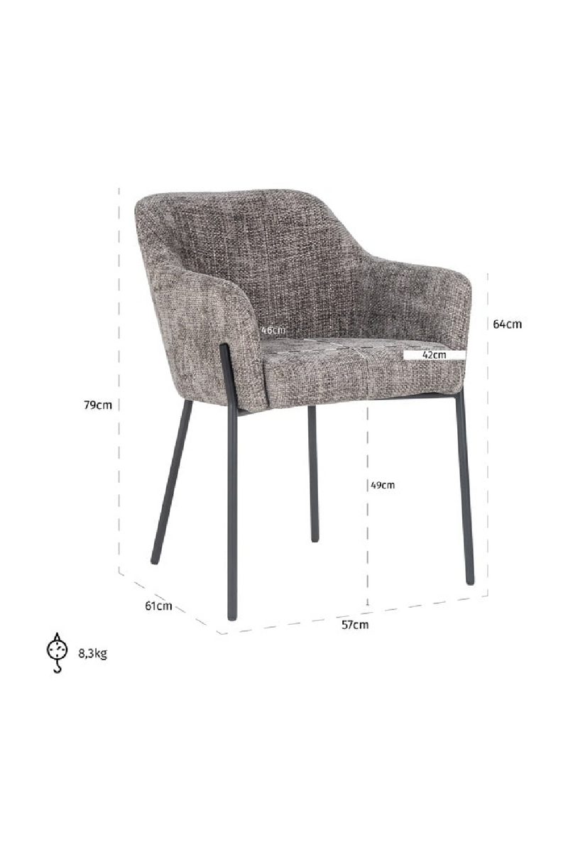 Fabric Upholstered Dining Armchair | OROA Fay | Dutchfurniture.com